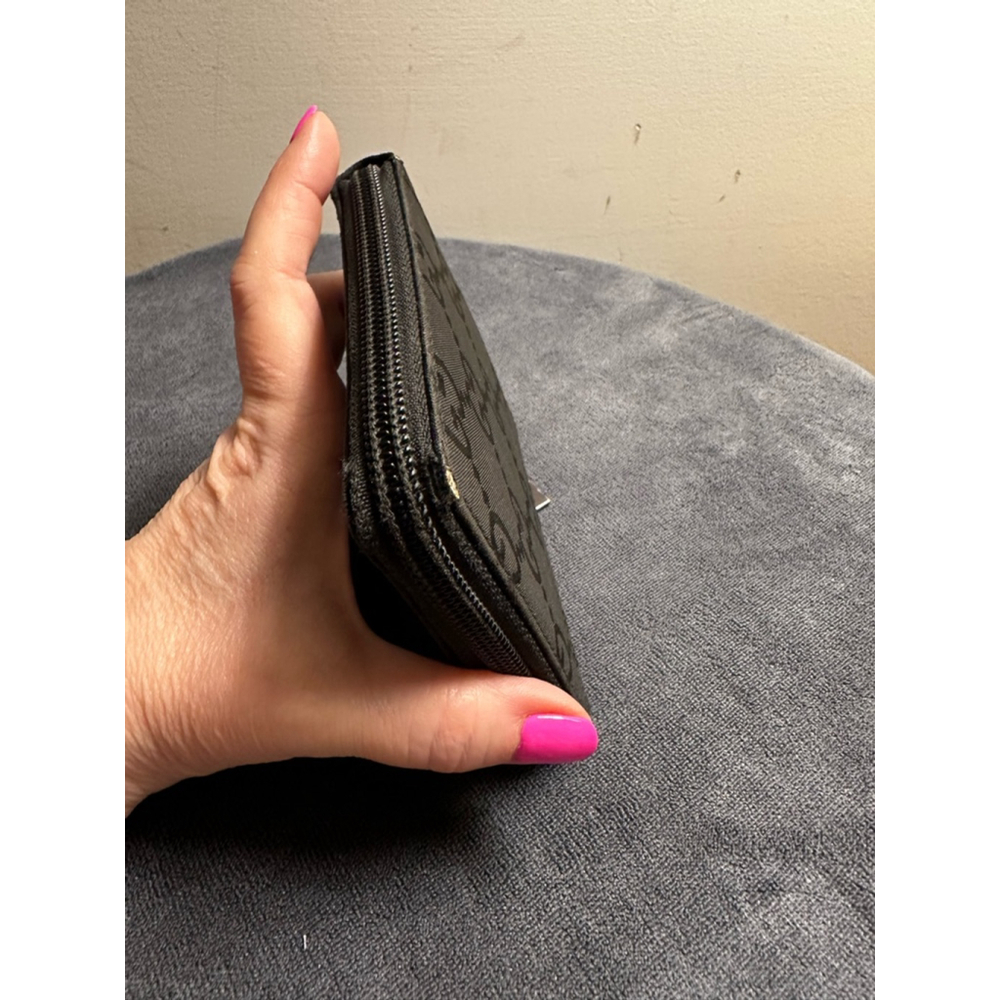 Gucci Black Nylon Monogram Compact Zip - Picture 8 of 13